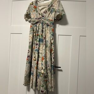 Long Floral Dress with Whimsical Pattern